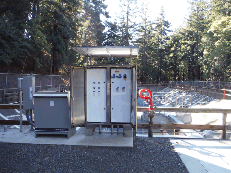 east-bay-pump-station-control-panel Control Panel Under Shelter for Pump Station