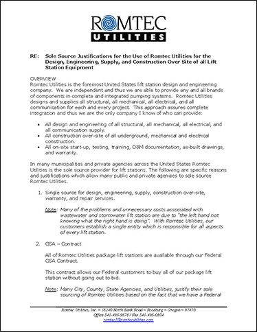 Sole Source Justification Document