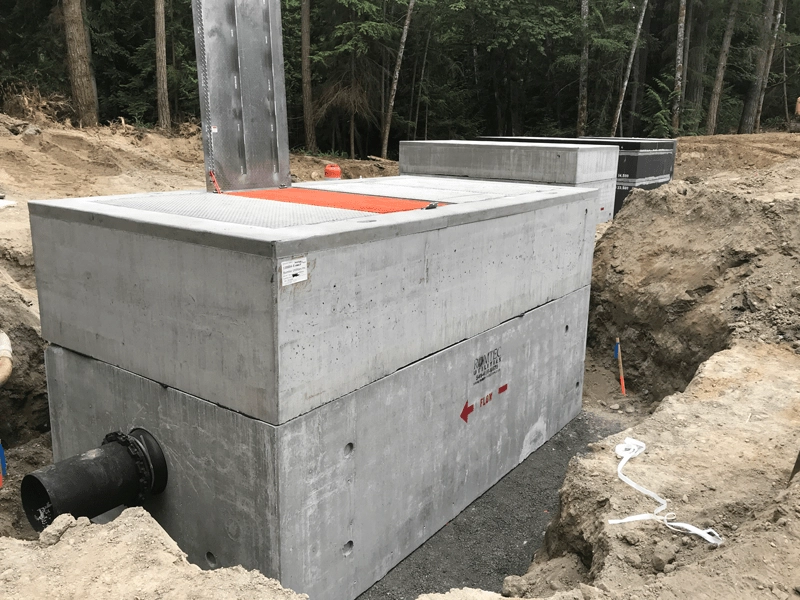 Large Precast Concrete Vault Installed in Sections