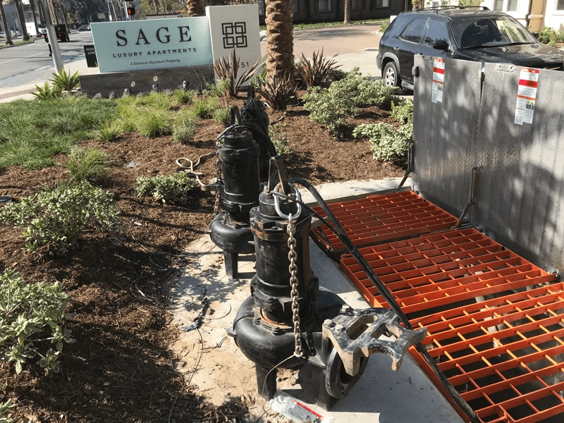 powerful-pumps-ready-for-installation-in-high-volume-stormwater-system Three Large Pumps Suitable for Large Flows of Stormwater