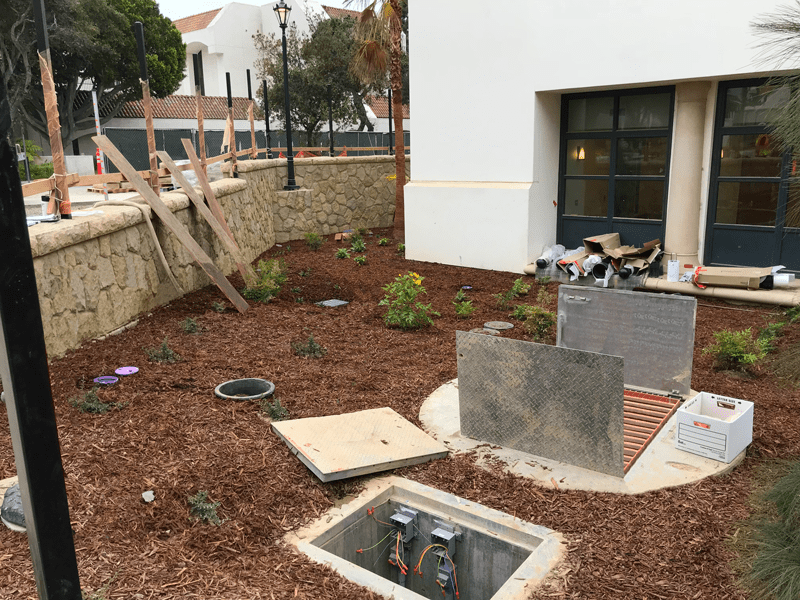 stormwater-pump-station-for-large-hospital Finished Construction of New Pump Station with Landscaping