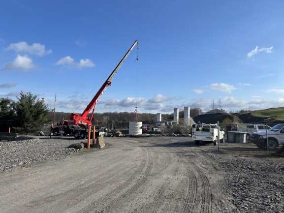 Fenced Enclosure Housing Pump Station and Companion Systems
