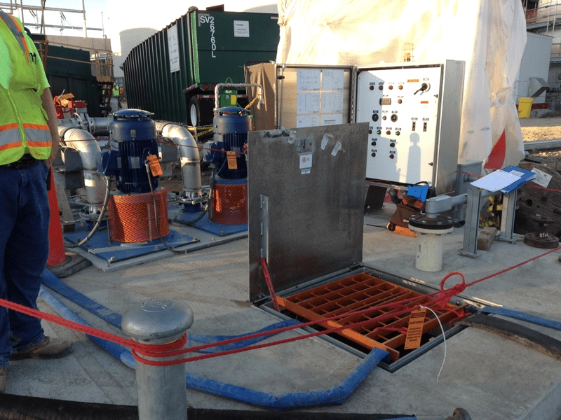 Open Top Hatch of Blowdown Lift Station at HRSG Plant