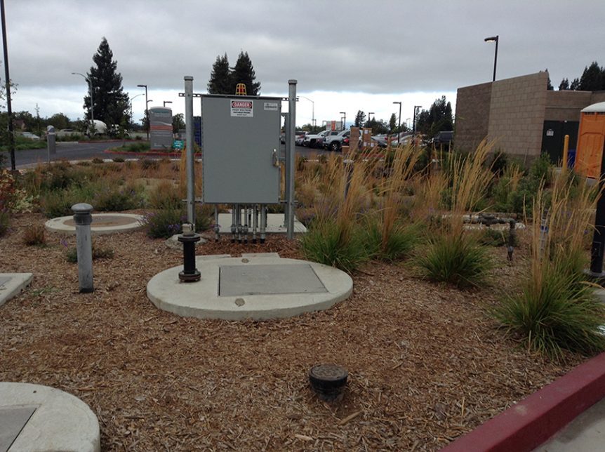 Low Profile Pump Station in Parking Lot