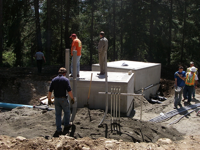 Concrete Valve Vaults Being Installed