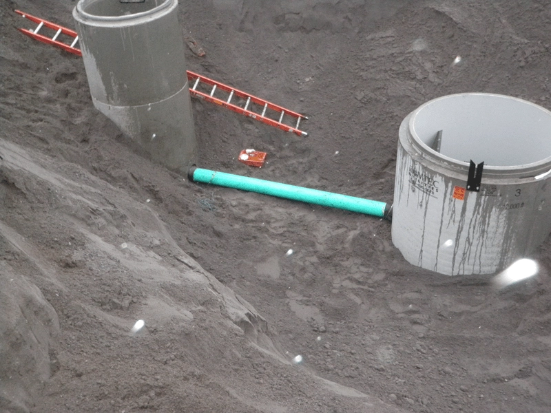 Two Concrete Wet Wells Being Constructed Adjacent to Each Other