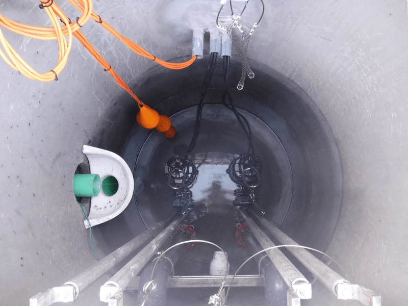 Duplex Configuration of Pumps Inside a Wet Well