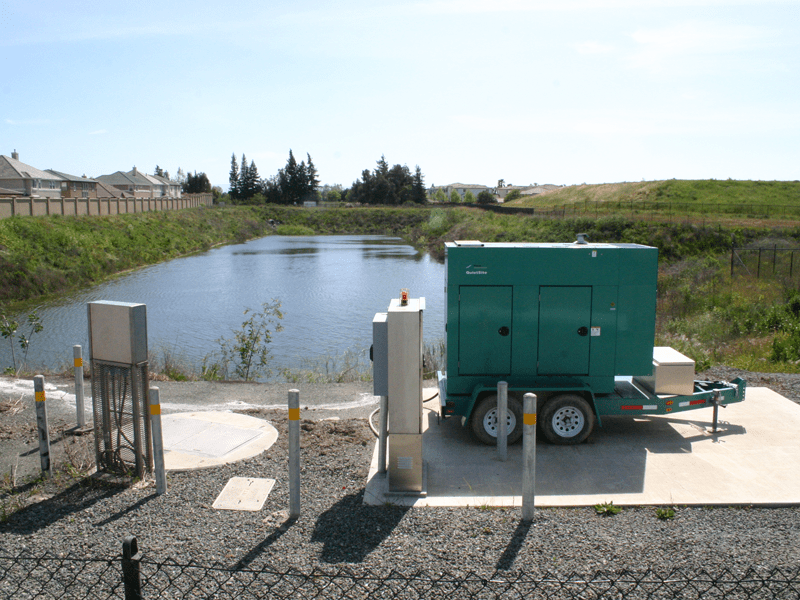 Stormwater Pump Station Managing a Retention Pond