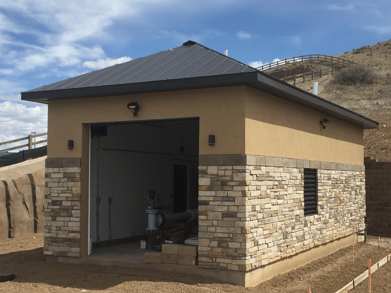 Control Building for Booster Pump Station with Stylized Features