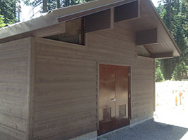 Brown Control Building with Double Man Door