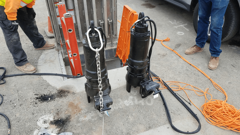 Pair of Identical Pumps with Lifting Chains