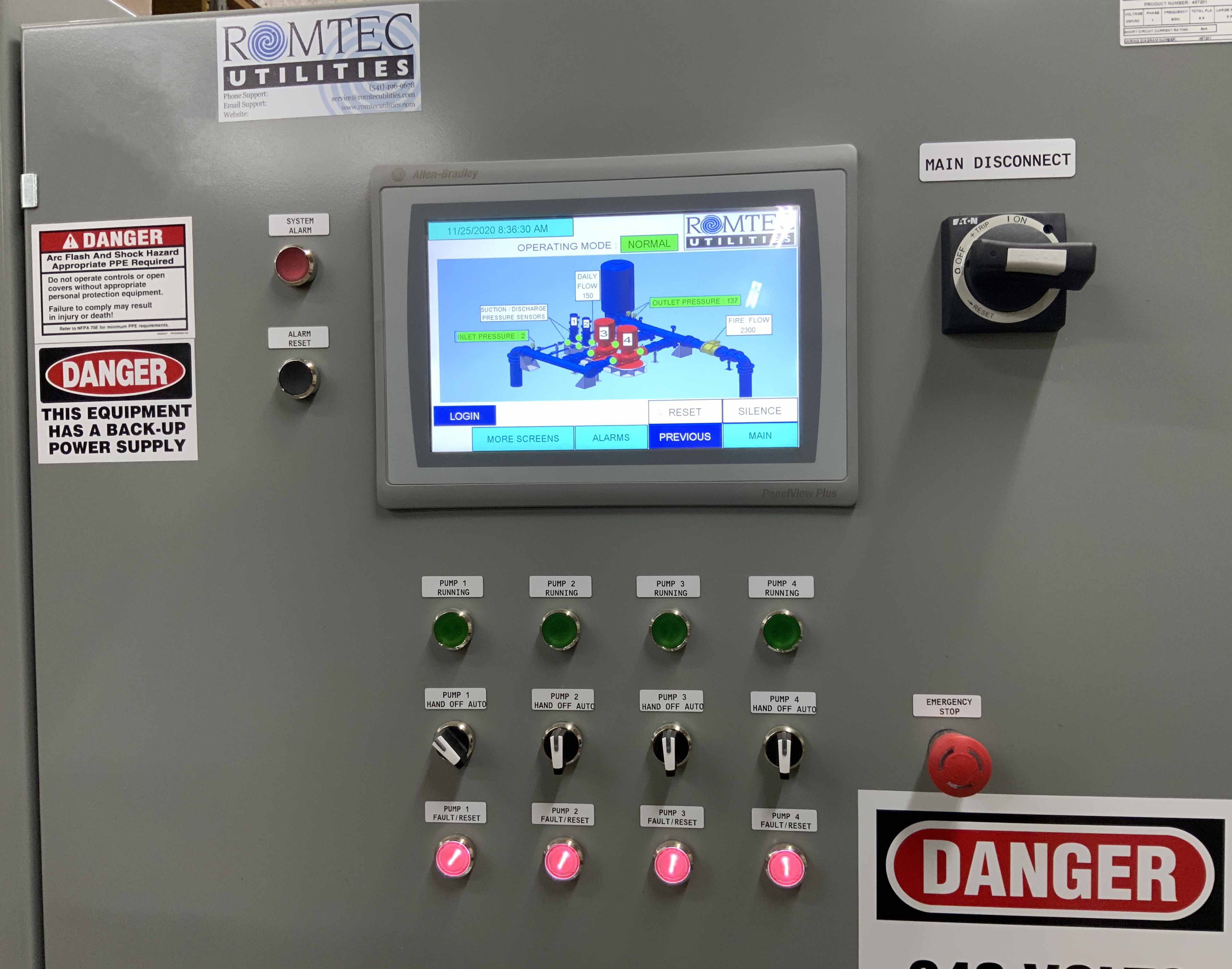 Control Panel for Booster Station