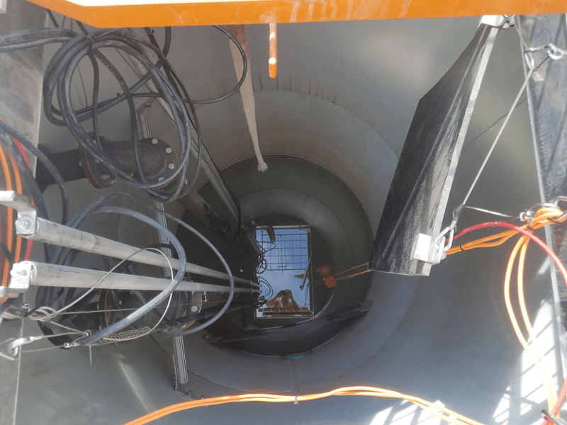 Wastewater Lift Station Interior View of Wet Well Ready for Start-Up