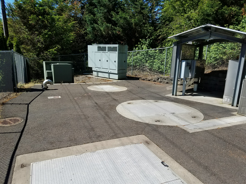 Wastewater Lift Station with Four Post Shelter