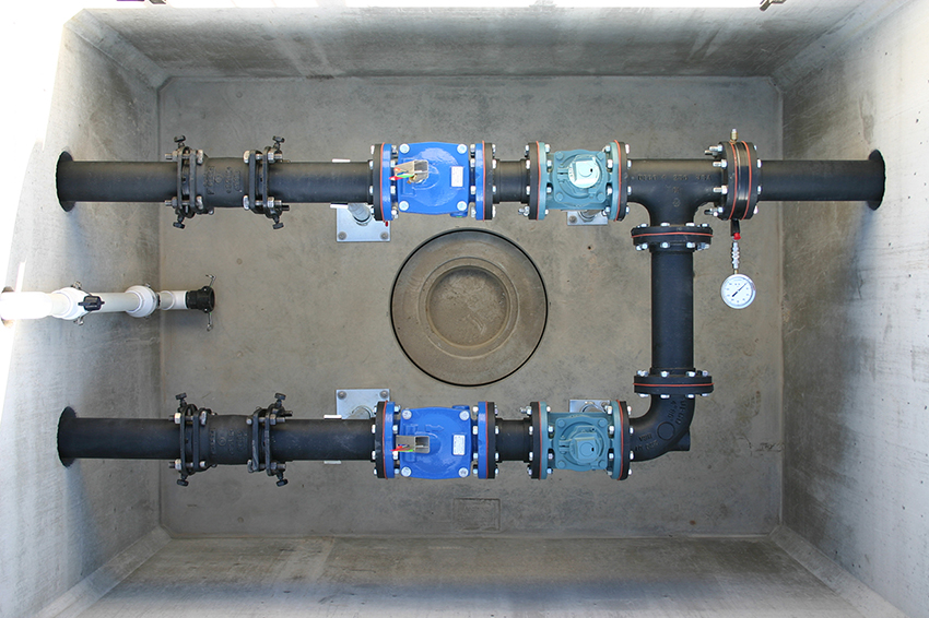 Prefabricated Valve Vault in a Romtec Utilities Project