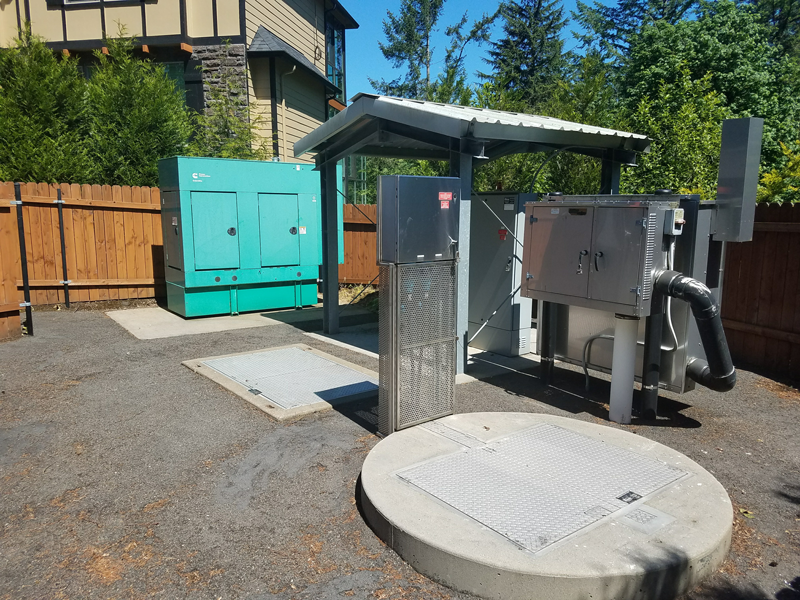 Wastewater Lift Station with Generator and Four Post Shelter