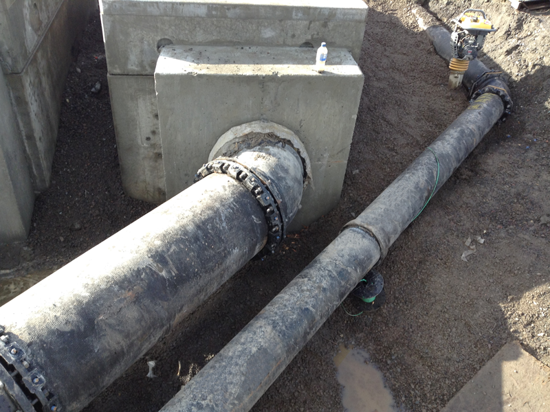 Discharge Piping Being Connected to Pump Station Valve Vault