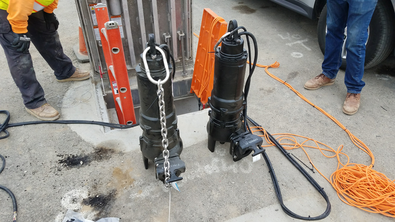 Pair of Identical Pumps with Lifting Chains