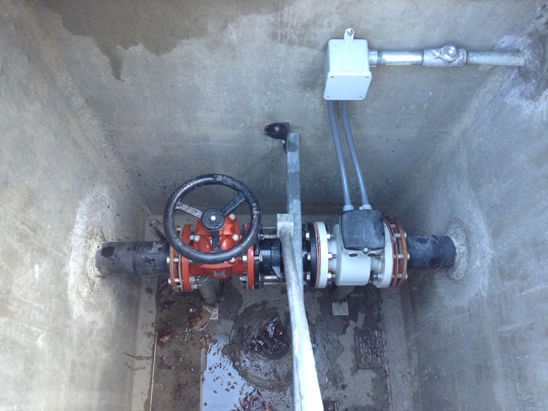 interior-of-flow-meter-vault Underground Vault for Flow Meter Transmitter with SCADA System