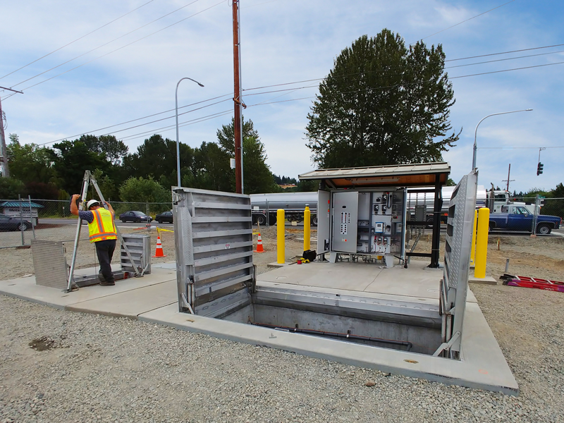 Lift Station with Control Panel Under Two Post Shelter