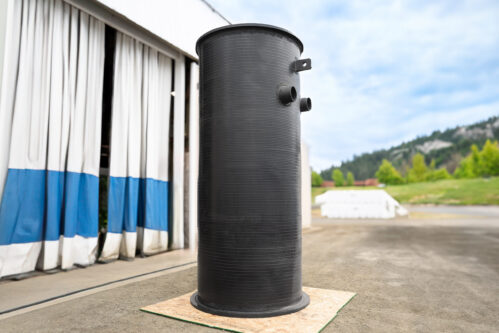 HDPE wet well with premade inlet and discharge hookups
