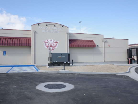School wastewater lift station at Paso Robles High School in California.