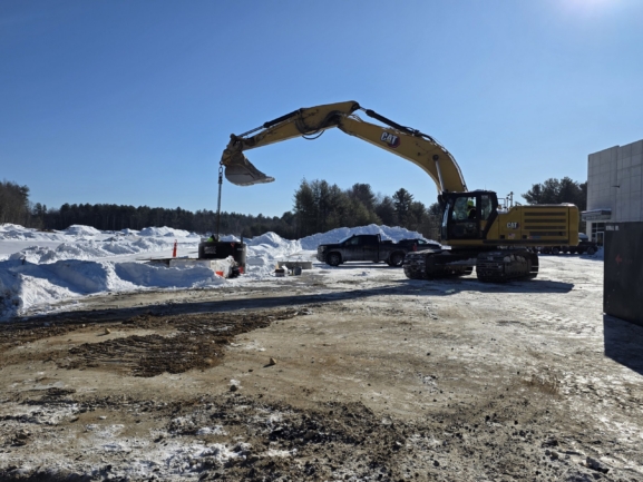Installation of a sewer lift station in Tyngsborough, Massachusetts.