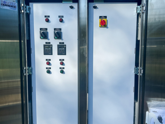 Control panel for a wastewater lift station retrofit on the Oregon Coast.