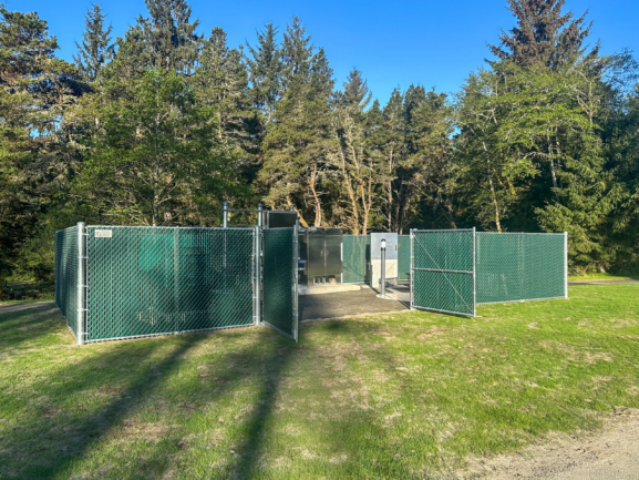 The enclosure to protect the wastewater lift station at Fort Stevens in Oregon.