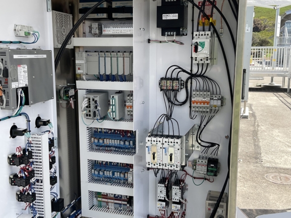 A control panel for the pump system at the Hyperion project in Los Angeles, California