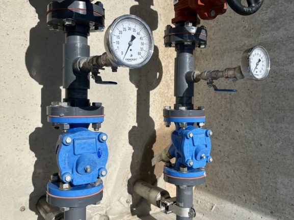 A duplex wastewater lift station at a helicopter maintenance facility in Cheyenne, Wyoming.