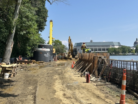 Flood mitigation system at US Naval Academy in Annapolis, Maryland