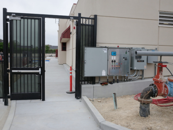 Control panel for a school wastewater lift station in Paso Robles, California.