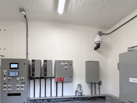 Sewer lift station controls at Village at 47th in Tukwila, Washington.