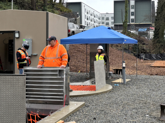 A sewer lift station for a senior apartment complex in Tukwila, Washington