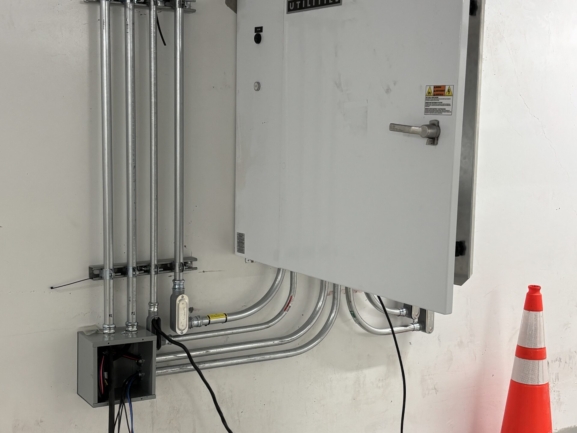A sanitary wastewater pump skid designed, manufactured, and supplied by Romtec Utilities for TSMC in Phoenix, Arizona