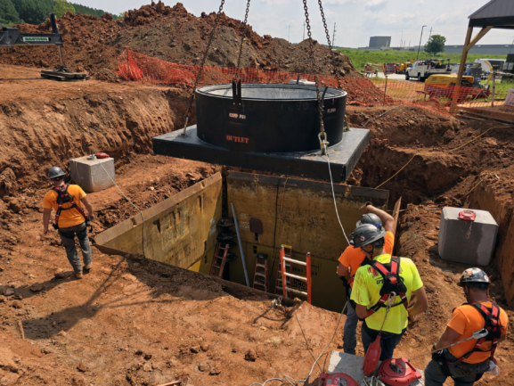 Installation of the manufacturing wastewater system in Spartanburg County, South Carolina